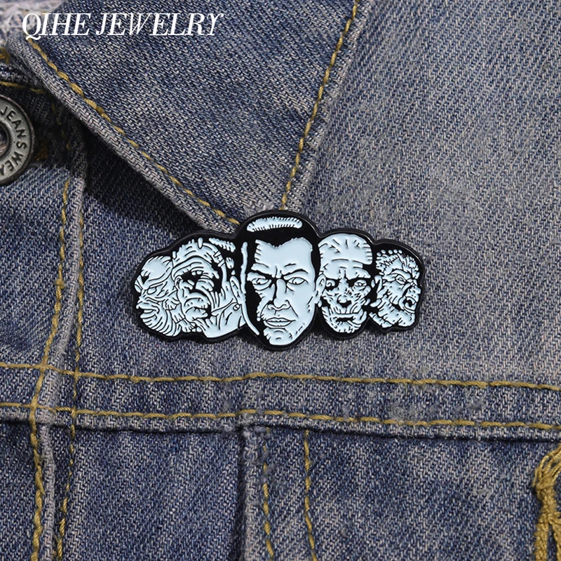 Broche de monstruos de terror de Halloween, alfileres de esmalte personalizados, broches de rol de película de Anime, insignia de solapa de mochila decorativa, regalos de joyería Punk