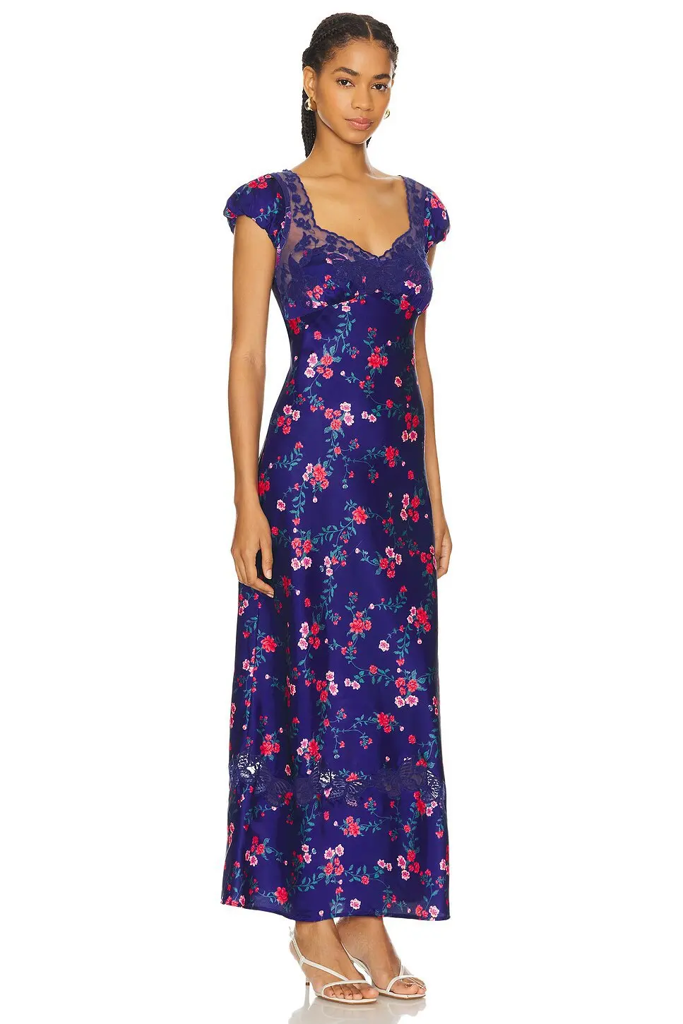 Fashionable Elegant Vintage Lace Patchwork Polka Dot Backless Maxi Dress For Women Luxurious Prom Dinner Party Wedding Guests