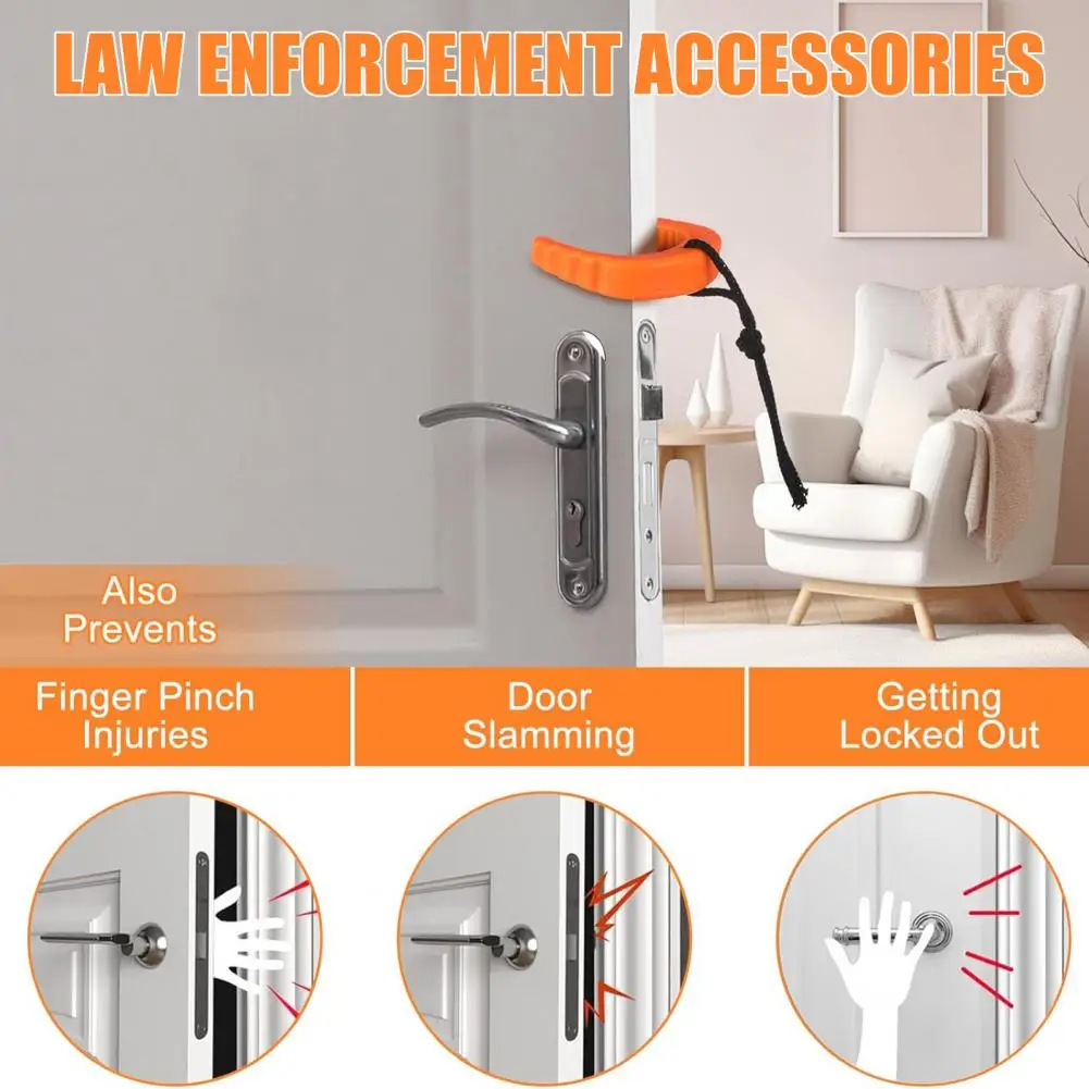 Lightweight Doorstop Rubber Door Stopper Wedge Set for Emergency First Responders Portable C-shaped Door Stop for Firefighters