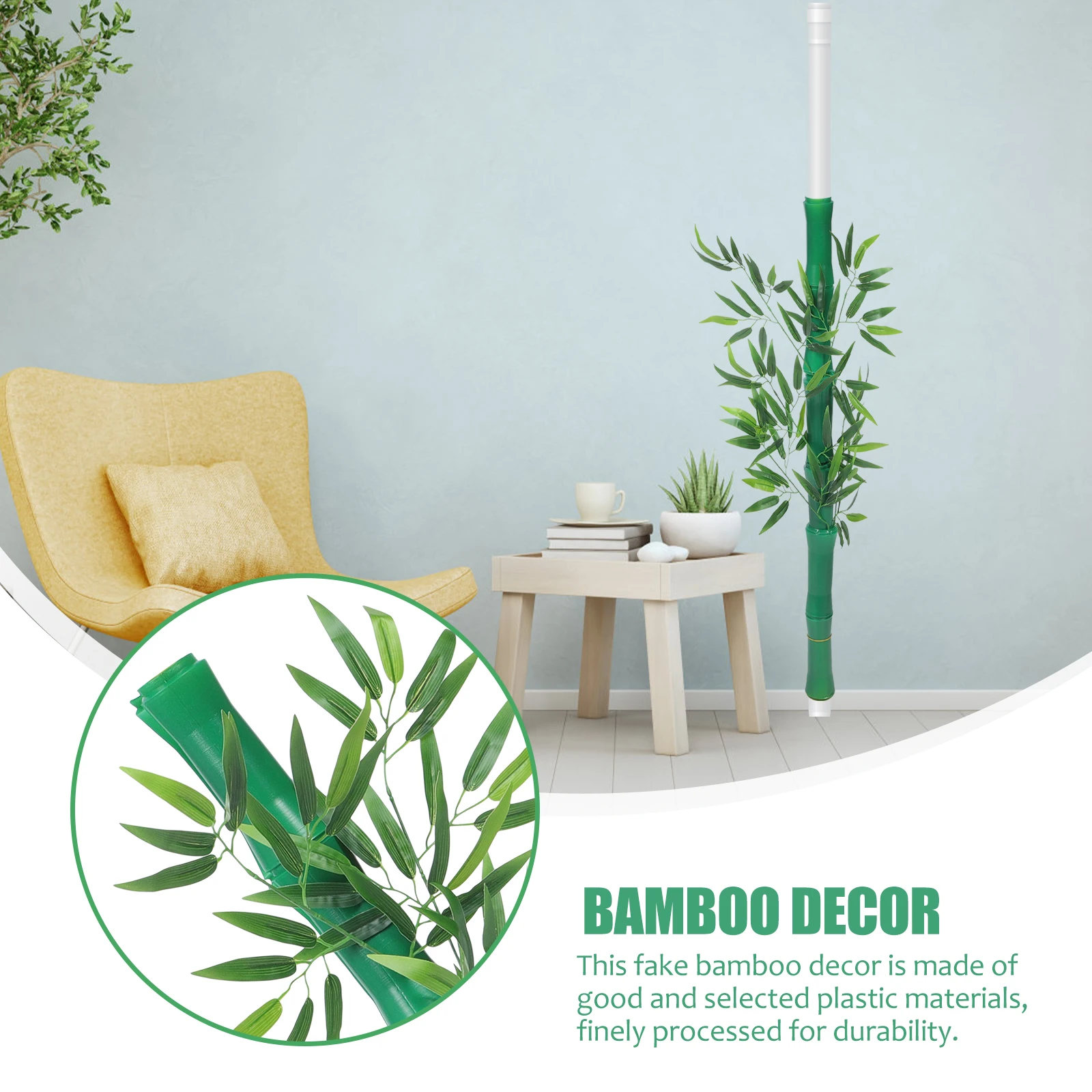 

1Set Bamboo Tube for Drain Decor Fake Plastic Sewer Pipe Cover Kitchen DIY Green Plant Prop Simulation Branches Landscape