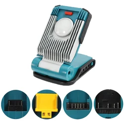 LED Working Lamp Light for DeWalt Makita Milwaukee Bosch 18V 20V Battery LED Work Light Flashlight for Camping Emergency