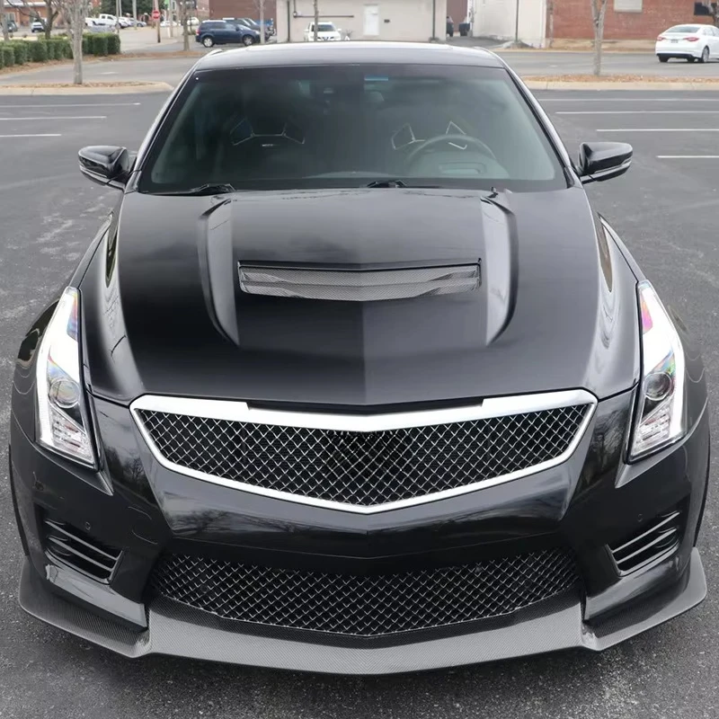 Cappa in fibra di carbonio di seconda generazione per Cadillac ATS-L V reale modificata Nuova condizione con cappe motore a clip incluse