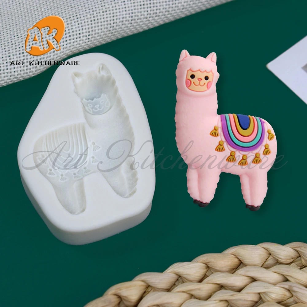 Patterned Alpaca Animal Silicone Mold Fondant Cake Decoration Silicone DIY Decorating Chocolate Silica Gel Mold  Sugarcraft Cake