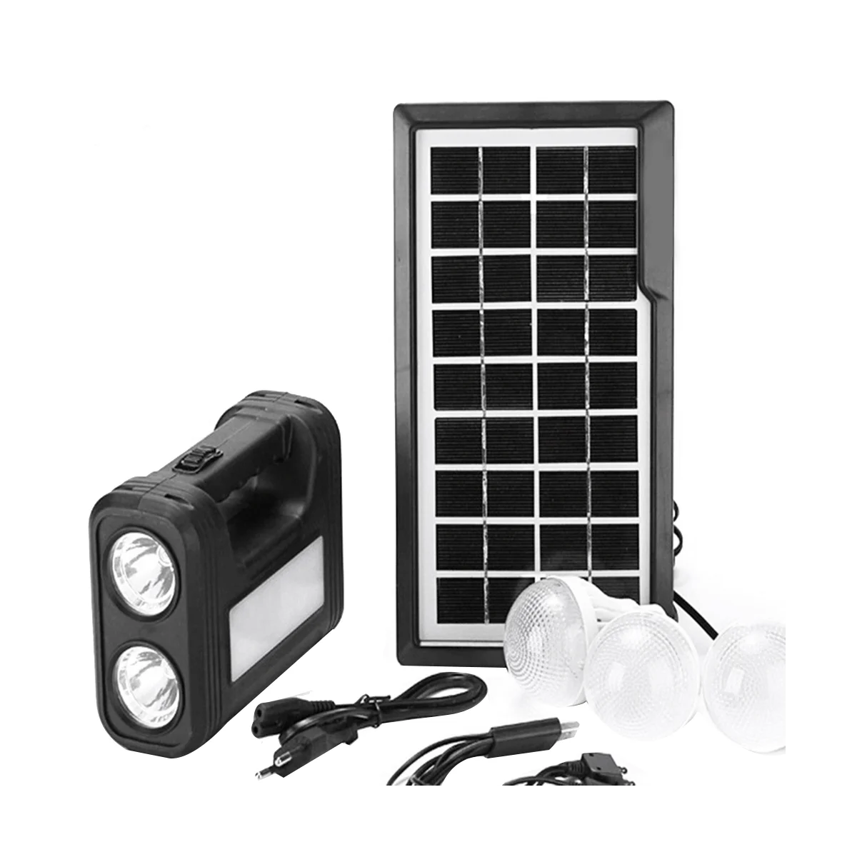 3.5W Solar Panel Light 3 Bulb Set Flashlight Energy Saving Solar Light Outdoor Indoor Rechargeable LED Light