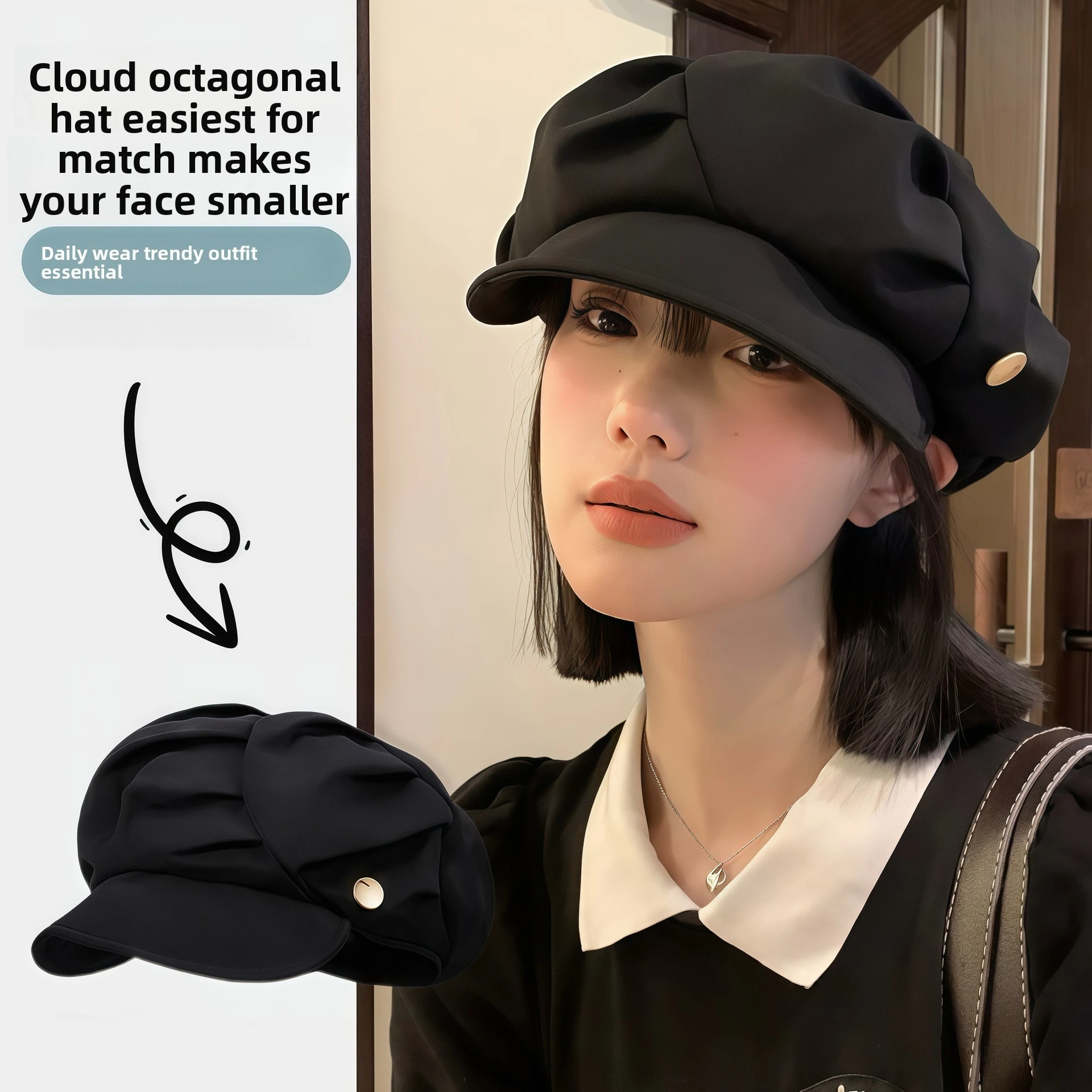 UV Protection Women s Beret Hat Spring Autumn Japanese Style Large Head Circumference Face Slimming Sun Protective for Daily