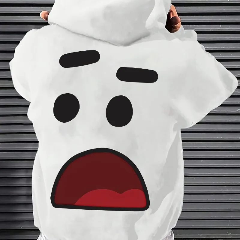 

Cartoon and Interesting Big Mouth Design Sports Comfortable Casual Fashionable Loose Warm Pocket Hooded Sweatshirt