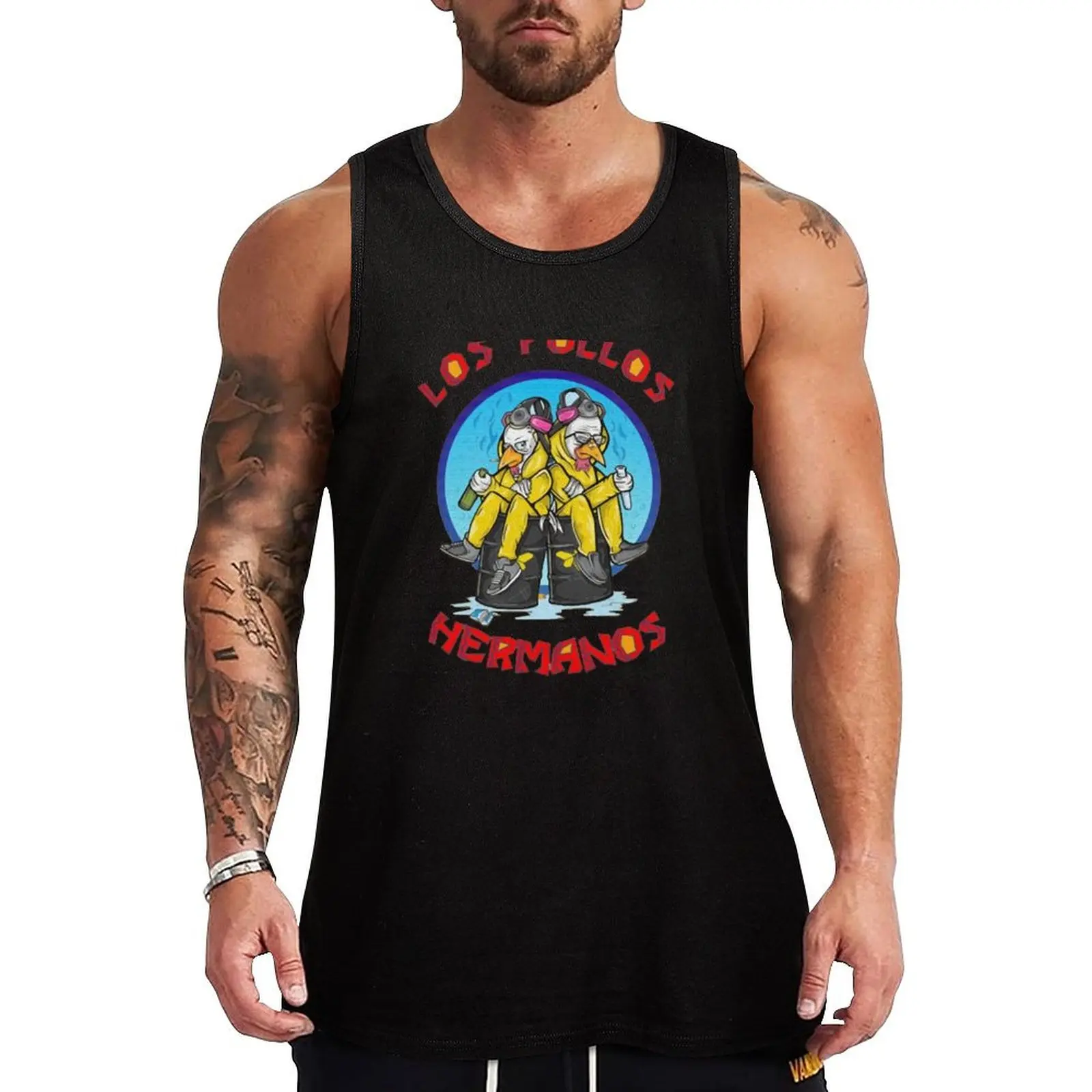 Los Pollos Hermanos breaking bad chicken man Halloween Christmas Tank Top muscle t-shirt Vest male gym men Men's gym t-shirts