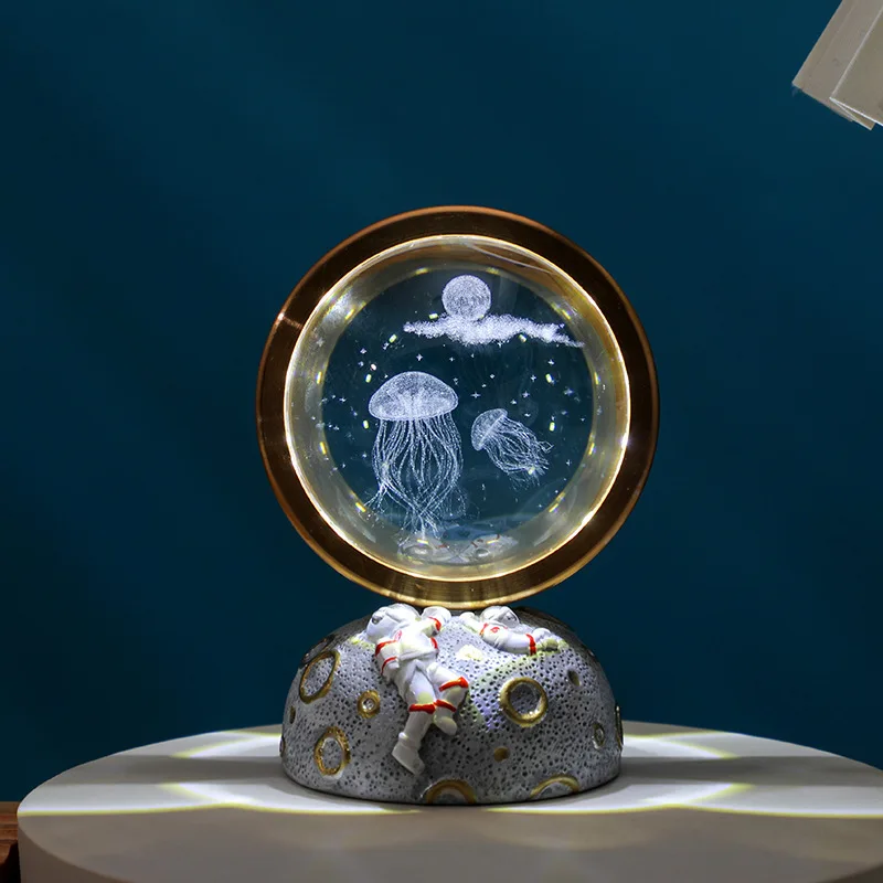 Creative Starry Sky Glass Ball Astronaut Glowing Night Light Desktop Ornament Birthday Gift Student Present
