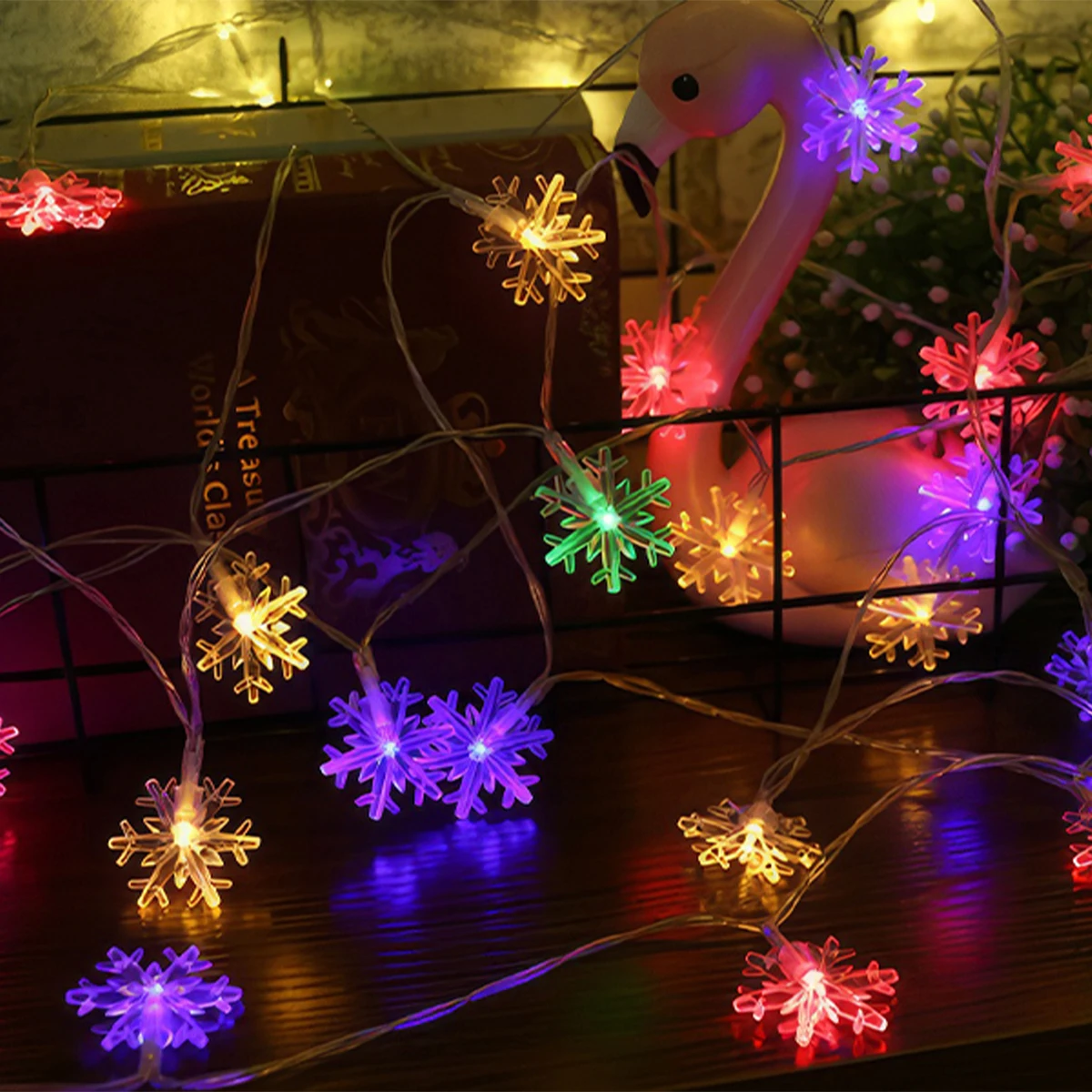 10/20Leds Christmas String Lights Festival Flash Operated Outdoor Camping Starburst 20 White Powered Warm Multicolor Rope Module