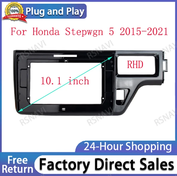 10.1 inch For Honda Stepwgn 5 RP 2015 - 2021 Frame Audio Adaptor Dash Trim Kits Facia Panel  Radio Player screen