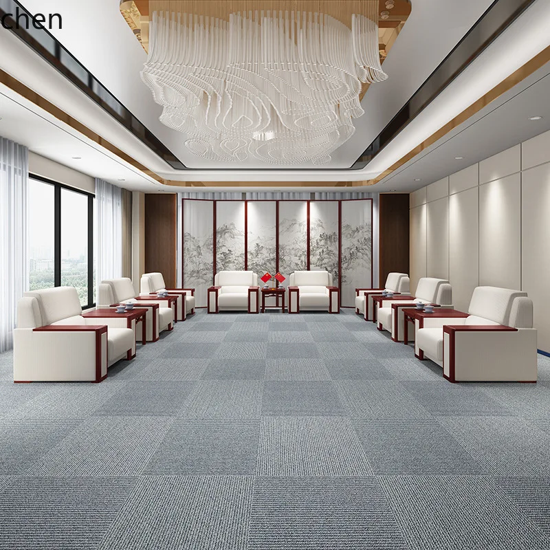 ZML New Chinese Style Reception Sofa Business Fabric Guest Chair Conference Office Coffee Table Set