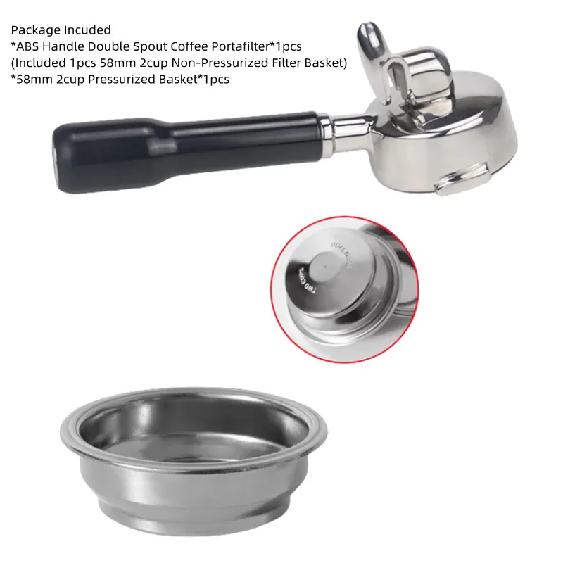58MM 2 orecchie caffè in acciaio inossidabile per portafiltro ROCKET FAEMA EXPOBAR E61 doppio beccuccio manico per caffè filtro accessori per caffè