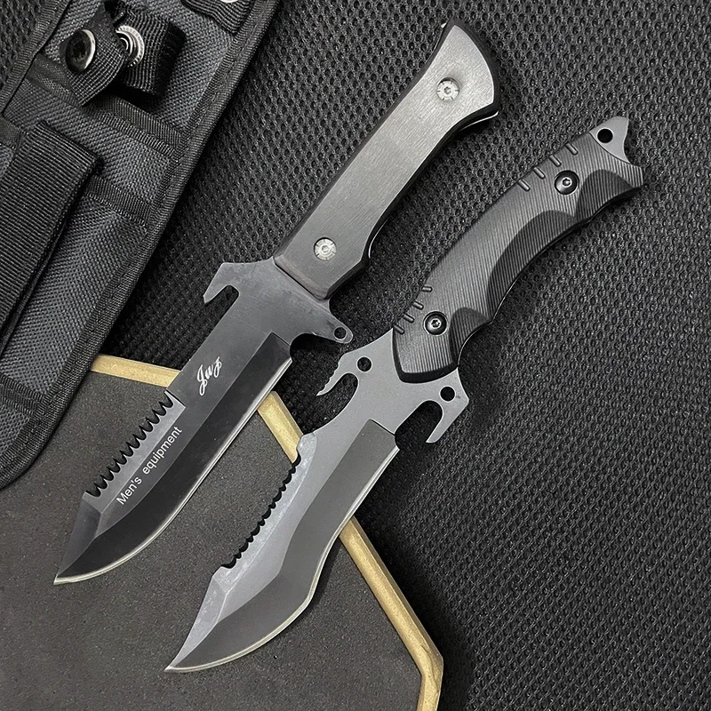 New Tactical Hunting Knife 8cr13mov Blade K10 / Wood Handle Combat Knife Survival Self Defense Tool Camping EDC,Gift for Men