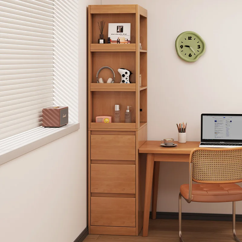 Bookshelf Floor-to-ceiling shelf Integrated against the wall Simple modern home bookcase Living room Multi-layer storage cabinet