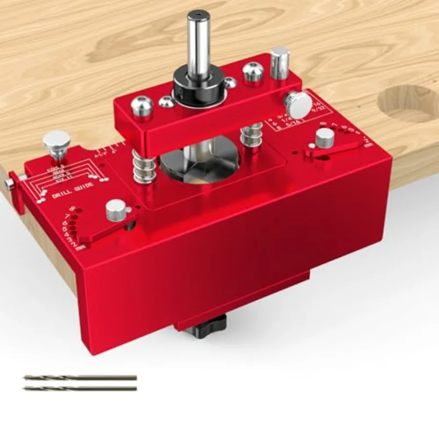 

Quick Set 35mm Concealed Hinge Jig with Built-in Screw Hole Guide Metal Precision Cabinet Door Hinge Jig with Wider Offset from