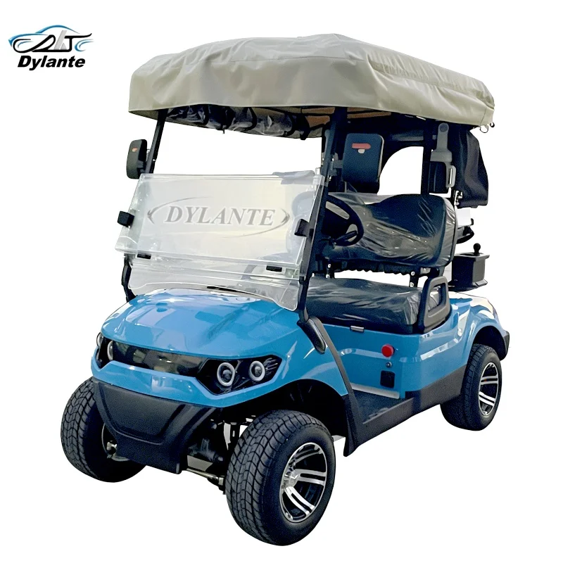 Two-Seat Electric Sightseeing Multi-Purpose Off-Road Golf Cart With Sand Bucket Refrigerator And Golf Bag Rack For Sale