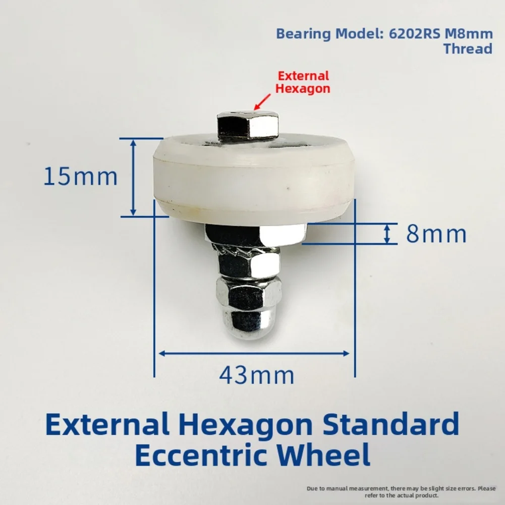 Panel Saw Guide Wheel Sliding Table Saw Eccentric Wheel For Woodworking Equipment Stable Cutting Tool Silver White Plastic Metal