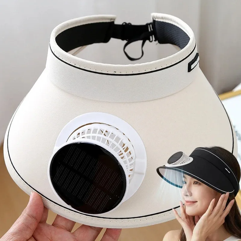 Large Brimmed Sun Hat with Fan for Summer Fishing and Sun Protection Men's and Women's Outdoor Hiking Hats Rechargeable