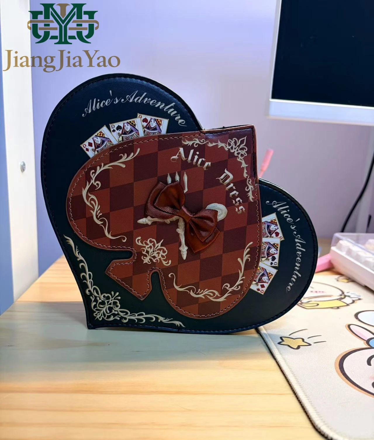 adult-peach-heart-poker-printed-original-lolita-handbag-large-capacity-black-white-pearl-heart-shape-pu-crossbody-bag-party-bag