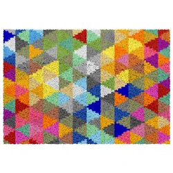 Latch hook rug with pre-printed canvas Geometric figure Latch Hook Kits for Adults and Kids plastic mesh for bag Smyrna