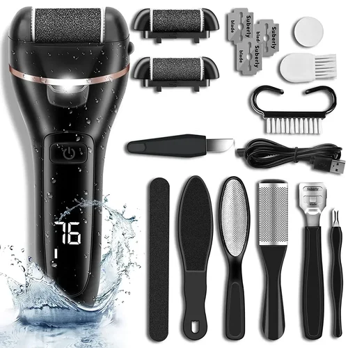 Lima eléctrica recargable para pies, máquina eliminadora de callos, dispositivo de pedicura, herramientas para el cuidado de los pies, pies para tacones, elimina la piel dura muerta