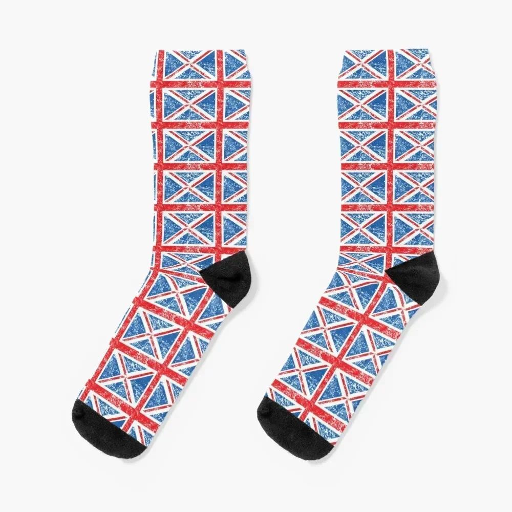 Distressed Effect Union Jack/Flag Socks gift cartoon aesthetic crazy Socks Man Women's