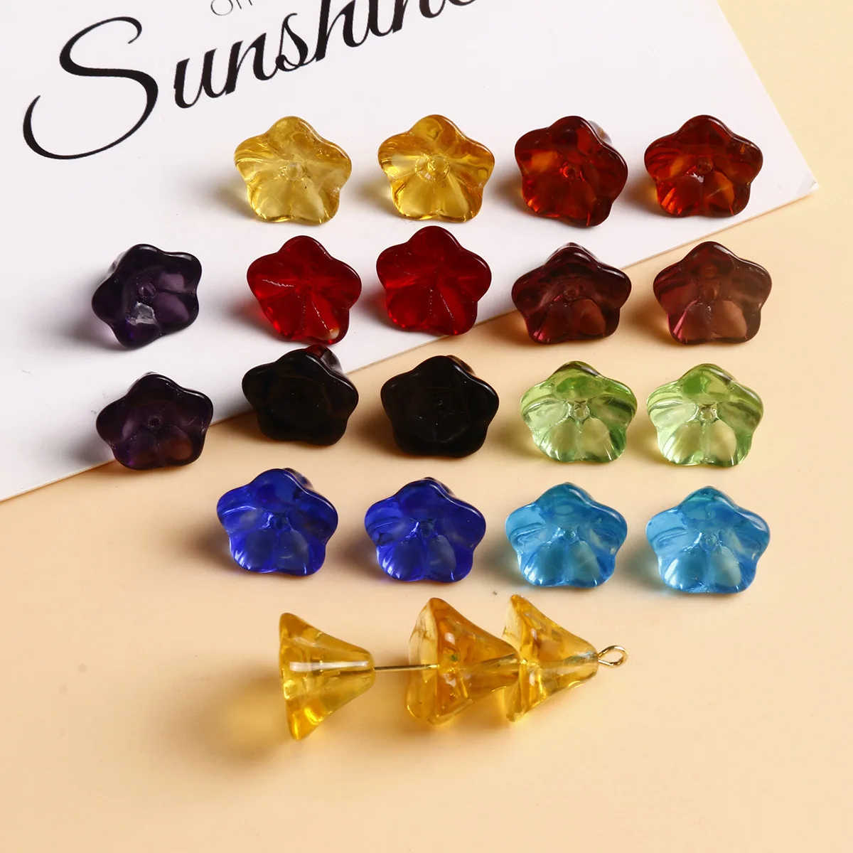 

Оптовая продажа, 100 шт./лот, цветочный принт, Мультяшные цветы, стеклянные цветочные бусины, бисер «сделай сам», ювелирные изделия, серьги/Аксессуары для браслета