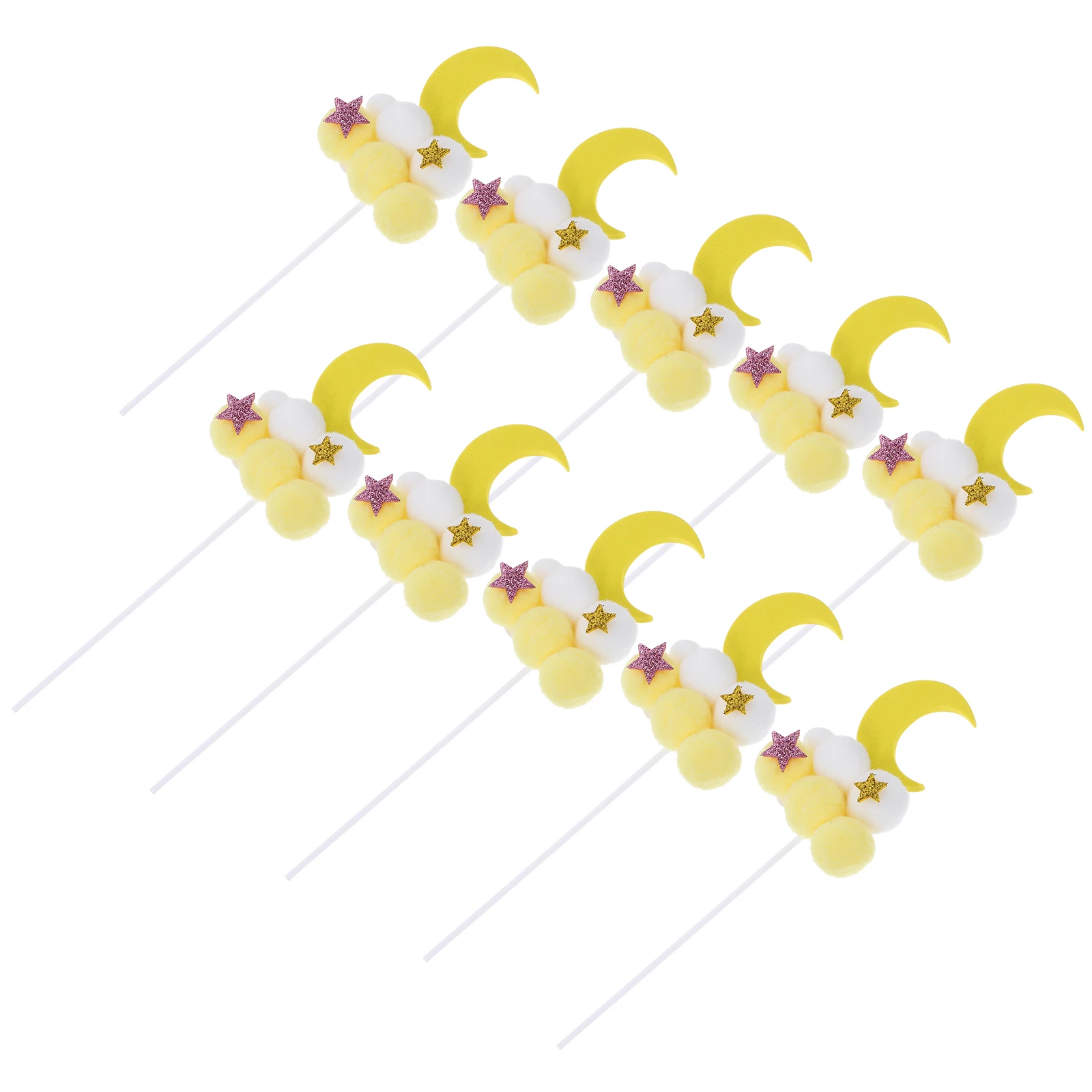 

10 Pcs Moon Plugin Cake Toppers Cupcake Picks Birthday Party Supplies Pastry Decorations Dessert Ornaments