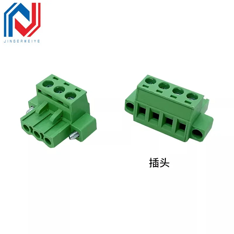 2EDGWB Through-Wall Screw Terminal Block Wire Connector 5.08mm Pitch 2P3P4P5P6P-16P Pluggable Bulkhead Wall Terminal Plug Jack