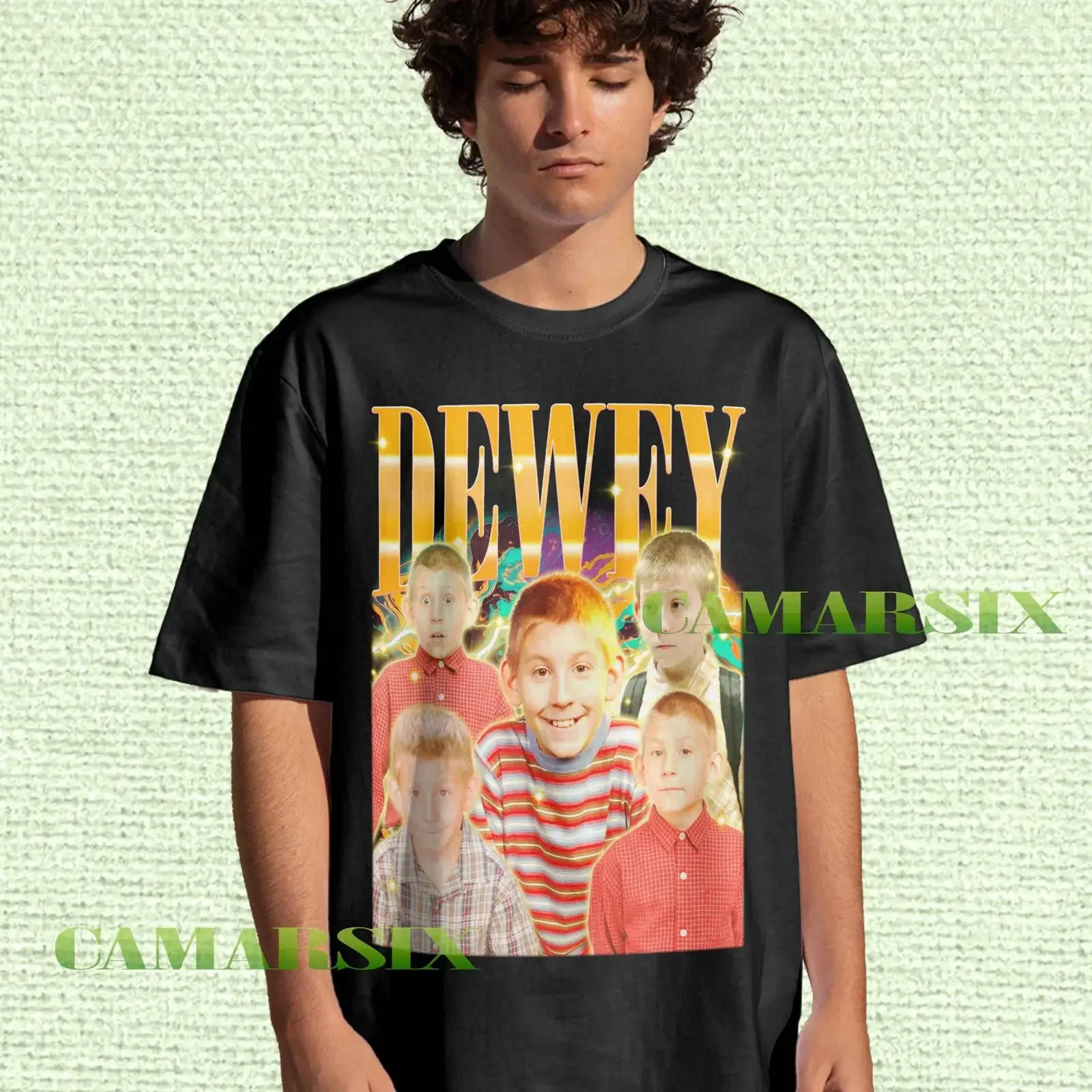 Vintage Dewey Bootleg T Shirt Malcolm In The Middle Character Merch Erik Per Sullivan Casual For Fans vintage Washed Unisex