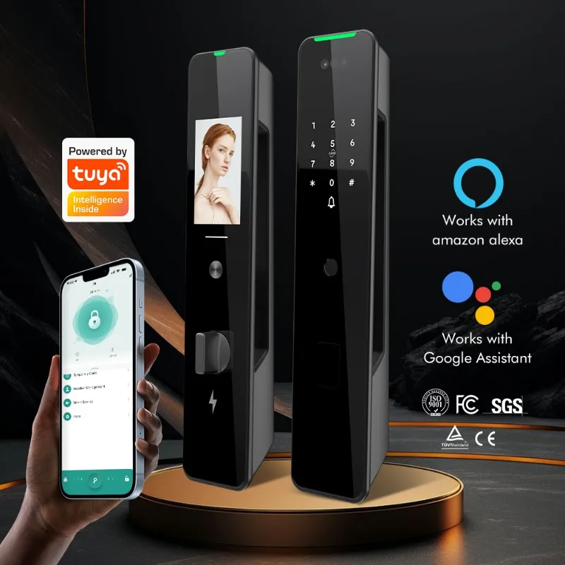 [2026] 3D Gezichtsherkenning Inteligente Video-oproep Automatische deur Keyless Entry Vingerafdruk Slimme deur Keyless Entry met
