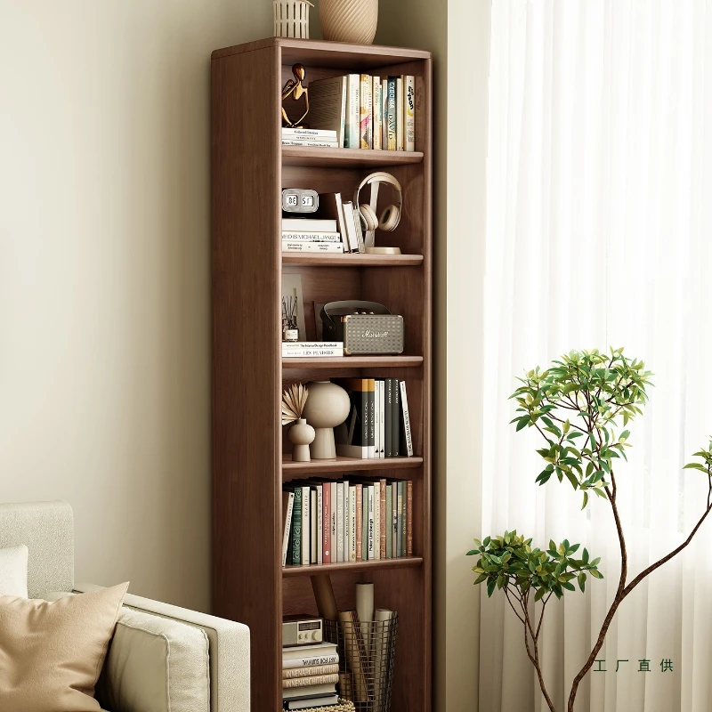 

Solid wood bookshelf Floor-to-ceiling bookcase Shelf Simple household multi-layer living room cabinet Locker by the wall
