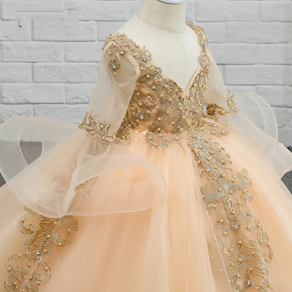 and Fashion Ballet Dress Performance Costume Elegant Host Speech Dress Art Photo Girls' Luxury Banquet Evening Dress