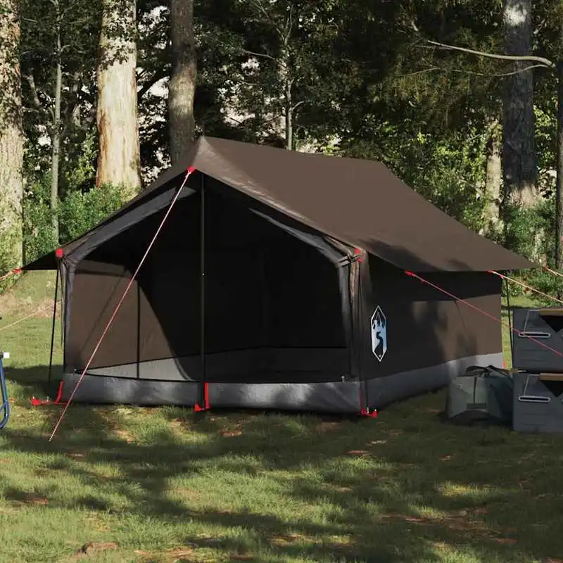 Campingzelt für 2 Personen, braun, wasserdicht, leichtes, tragbares Outdoor-Zelt mit Netzfenster für Belüftung