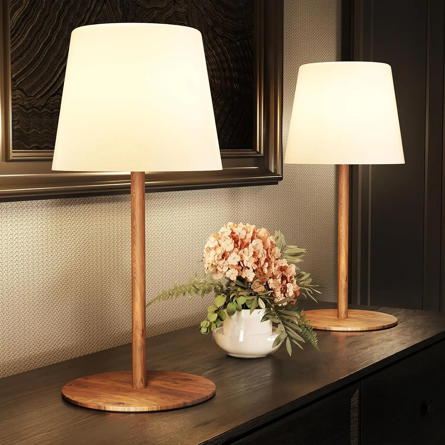 

2 Pack Waterproof Rechargeable Cordless Table Lamp, 4500mAh Battery, Dimmable LED Light for Indoor Outdoor Use