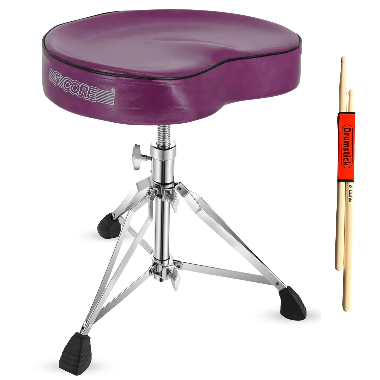 

5 Core Drum Throne Padded Guitar Stool Saddle Drummer Seat for Adults & Kids DS CH PURPLE SDL HD
