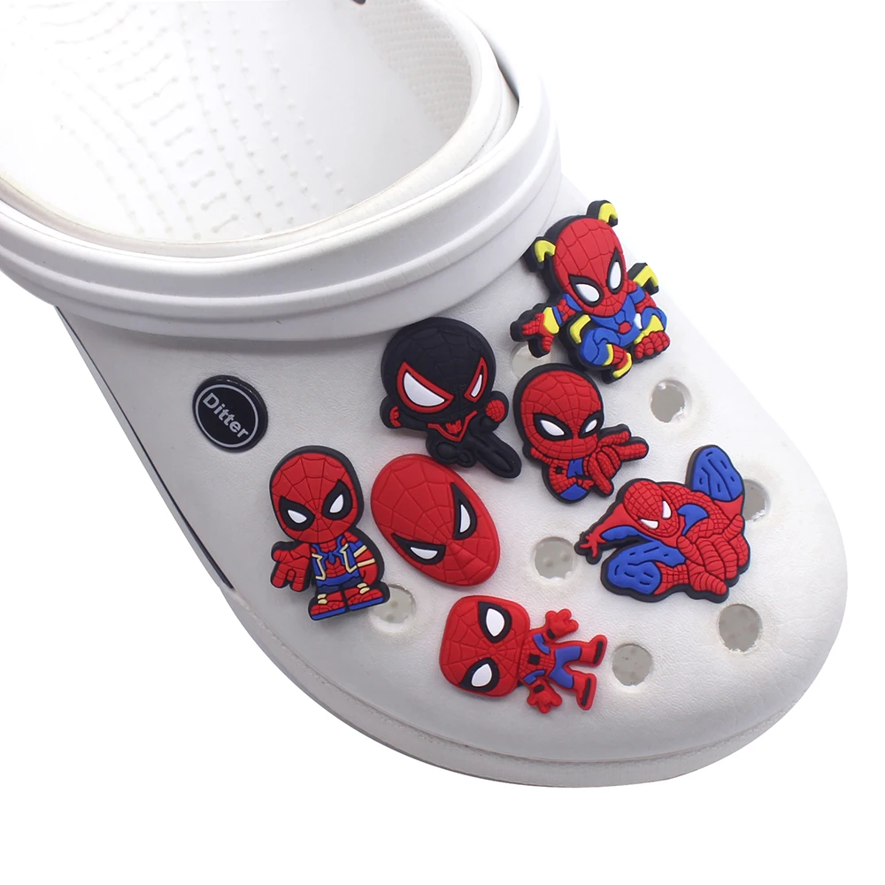 Gorące zabawki Disney Spider-Man Marvel superhero Charms Cartoon DIY zatyka sandały buty akcesoria dekoracje chłopiec prezenty dla dzieci