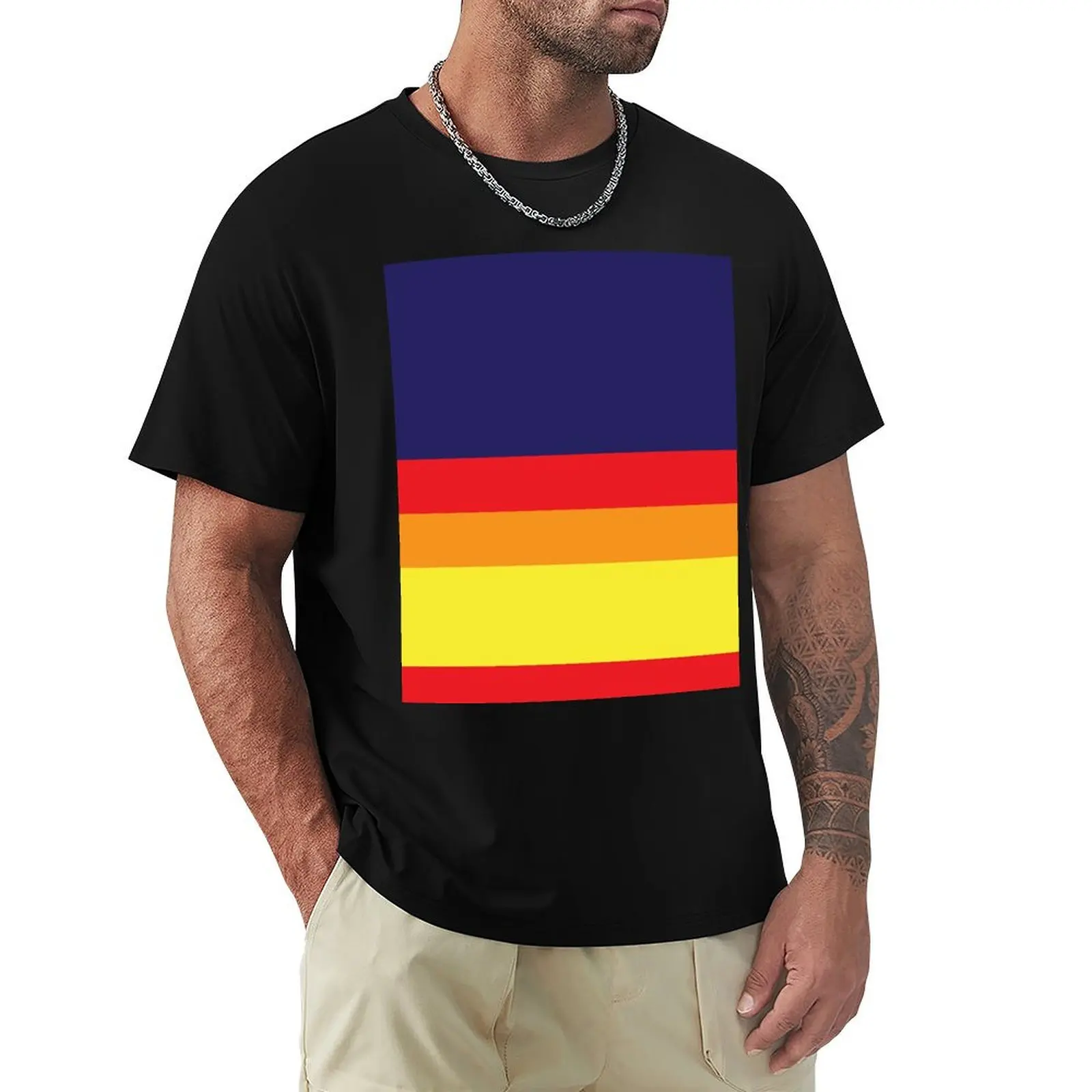 

Houston Champ Multistripe T-Shirt Large Size Casual Short Sleeve Top