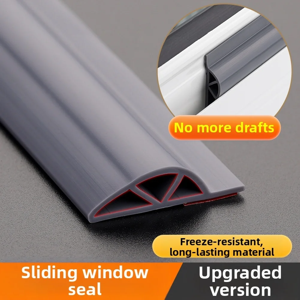 Sliding Window Seal Strip 2 Meter Gray Silicone Rubber Triangle P Type for Effective Gap Sealing and Insulation