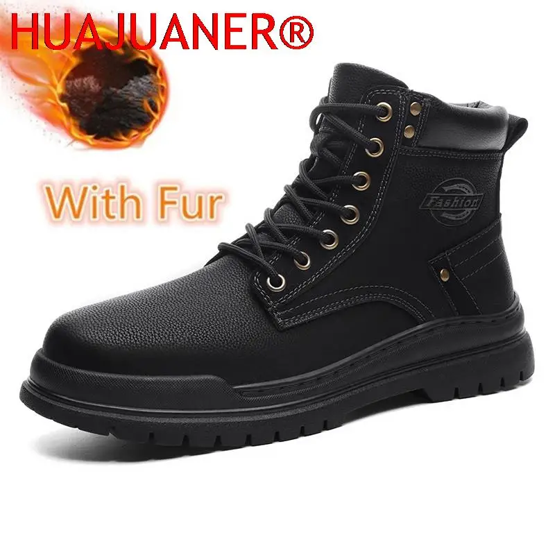 

Fashion Men Shoes Genuine Leather Winter Super Keep Warm Outdoor Ankle Boots Snow Boots Men's Motorcycle Shoe Casual Mens Boots