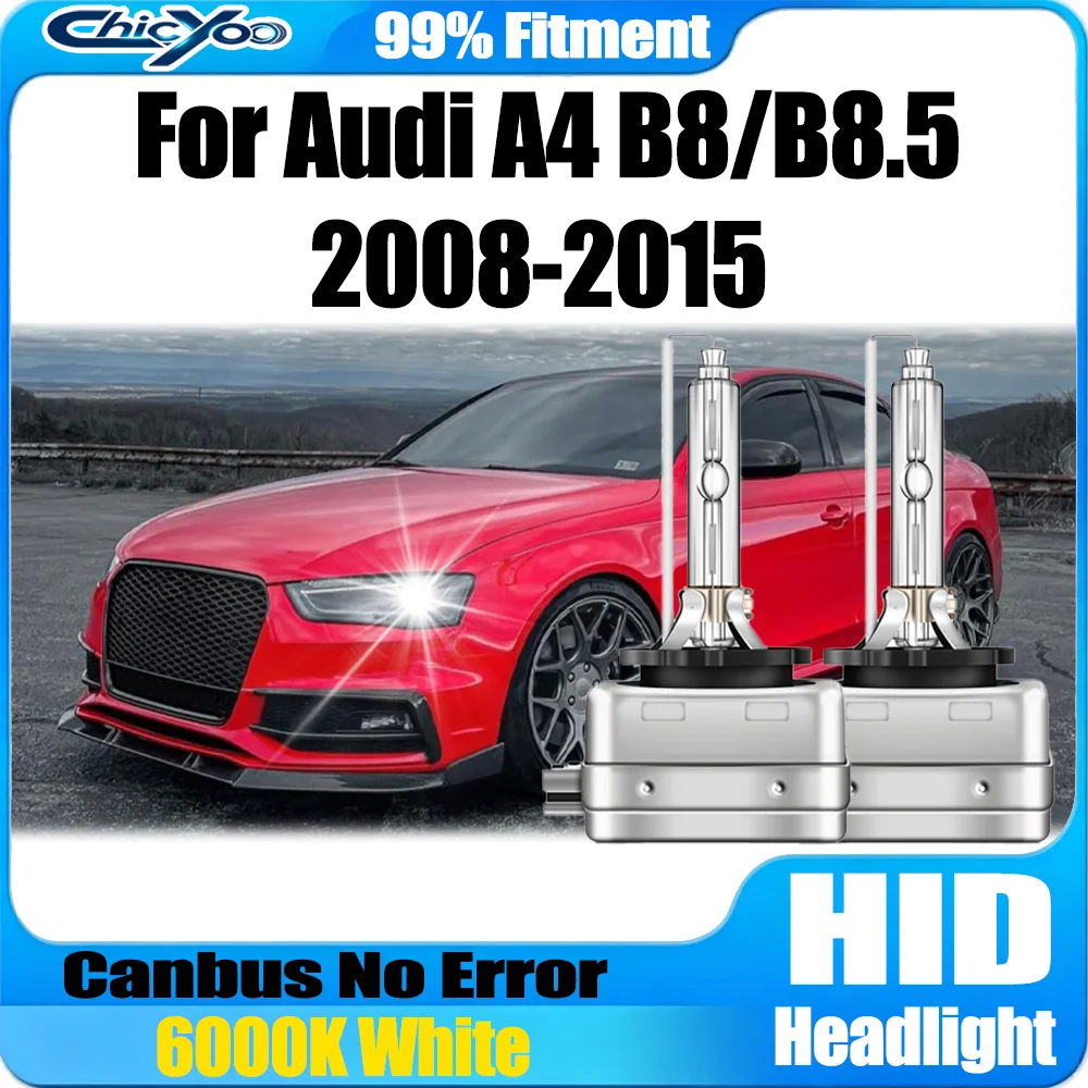 2PCS D3S HID Xenon Headlight For Audi A4 B8/B8.5 2008 2009 2010 2011 2012 2013 2014 2015 6000K White Auto Lamps Xenon Light 12V