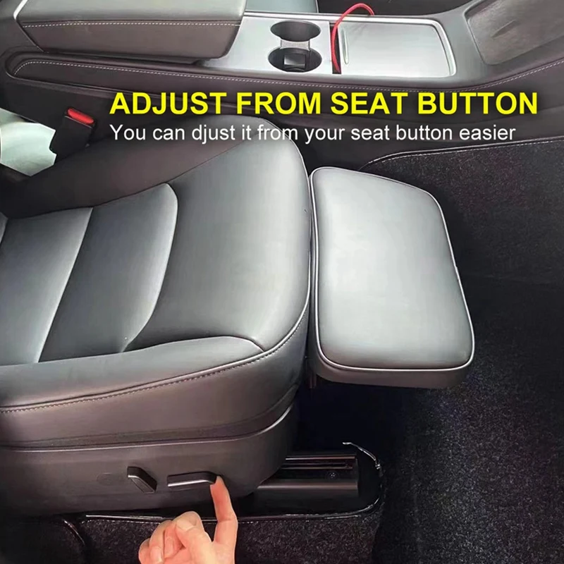 1 Piece Co-Pilot Seat Leg Rest Tray Leg Knee Pad Extension Mat PU Rest Pallet, Black For Tesla Model Y 2017-2022