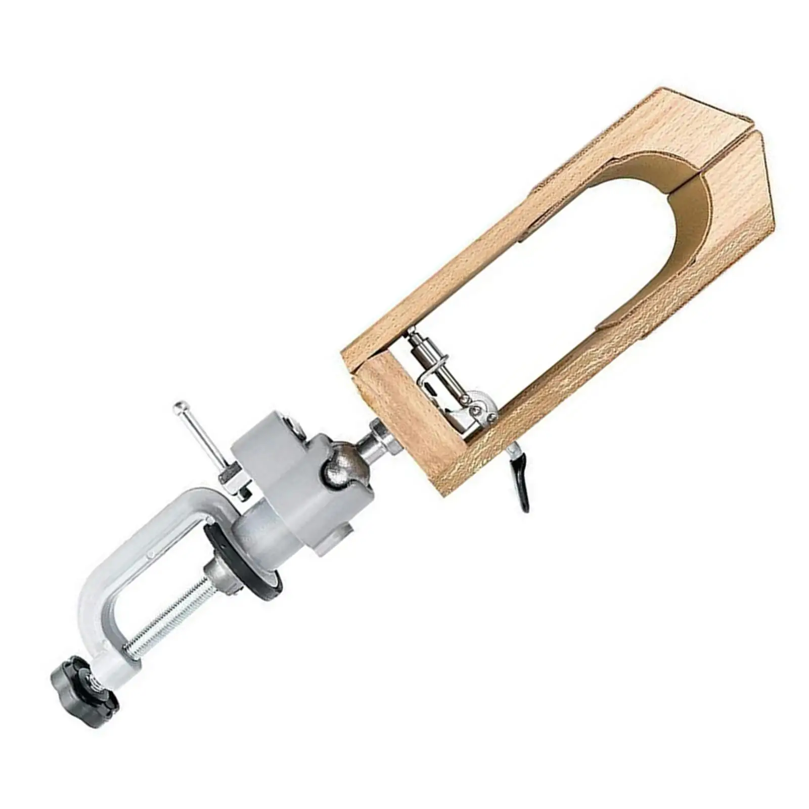 Leathercraft Clamp Adjustable Holder Polished Wood 360 Degrees for Leather Sewing DIY Bag Belt Wallet Crafting Tool