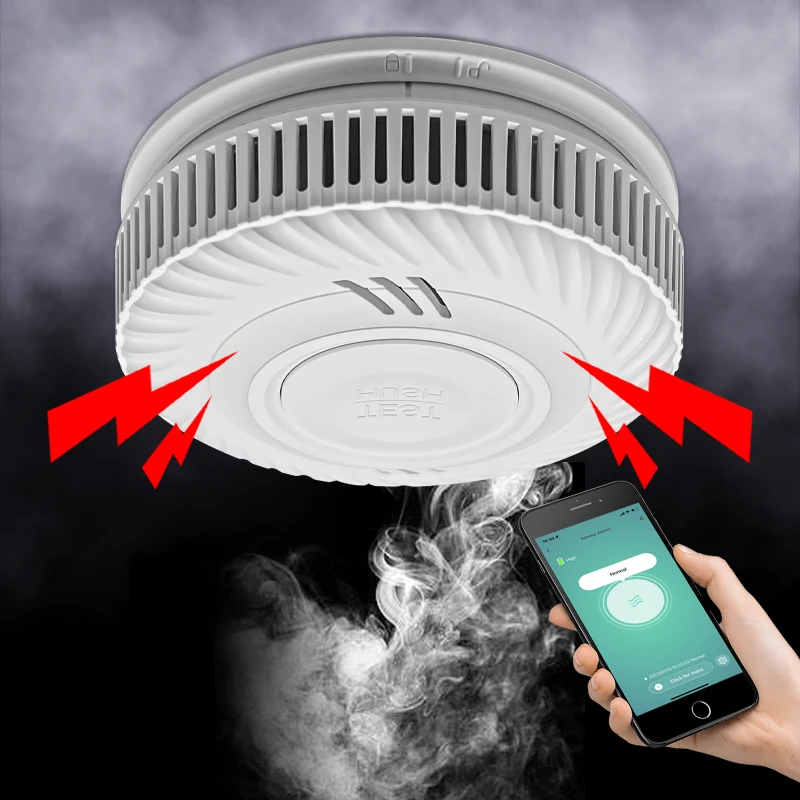 

Photoelectric Sensor 85Db Fire Smoke Leak System Wireless Cigarette Wifi Tuya Smart Smoke Detector Fire Alarms