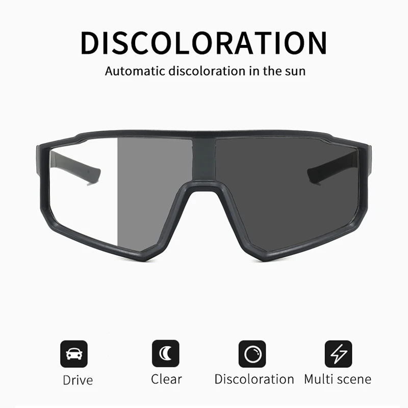 Men Women Photochromic Cycling Sunglasses Outdoor UV400 MTB Bicycle Glasses Sports Road Mountain Bike Eyewear