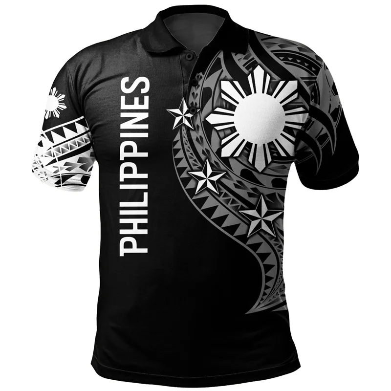 

Harajuku 3D Philippines National Flag Print Shirts Pinoy Pride National Hero Day Graphic Polo T Shirt For Mens Shirts Polo Shirt