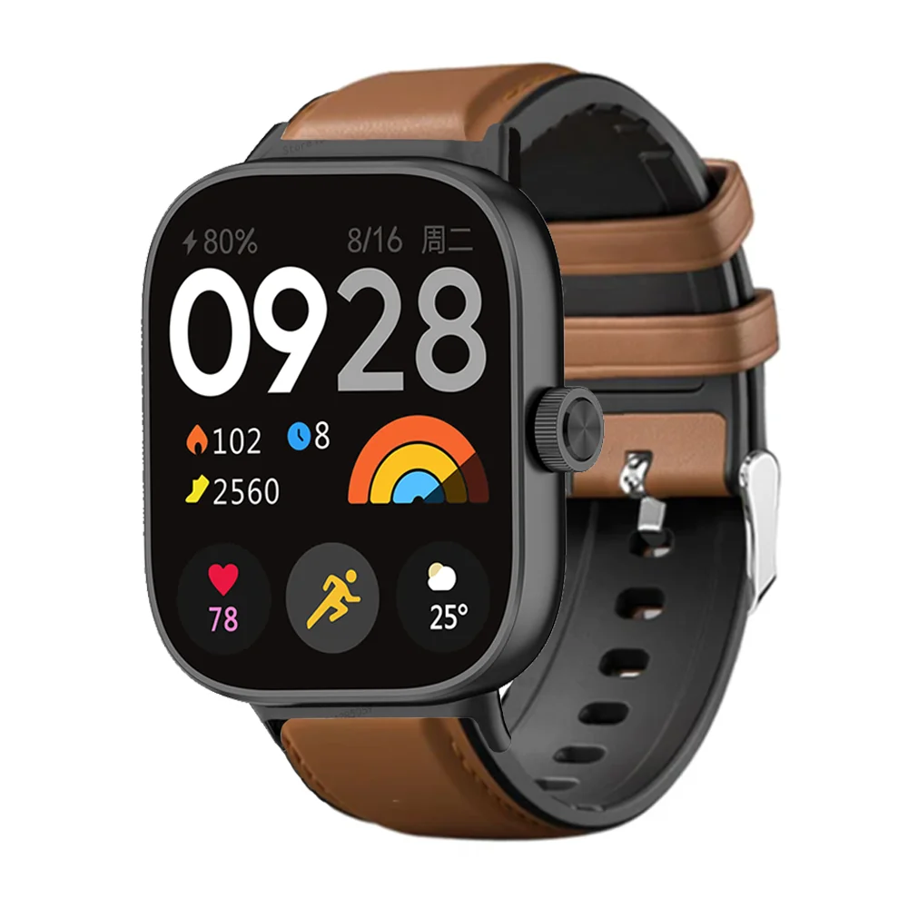 Band Leather Bracelet for Redmi watch 4 Wrist Strap for Xiaomi Mi band 8 pro watchband Smart watch Sports Strap Accessoeies