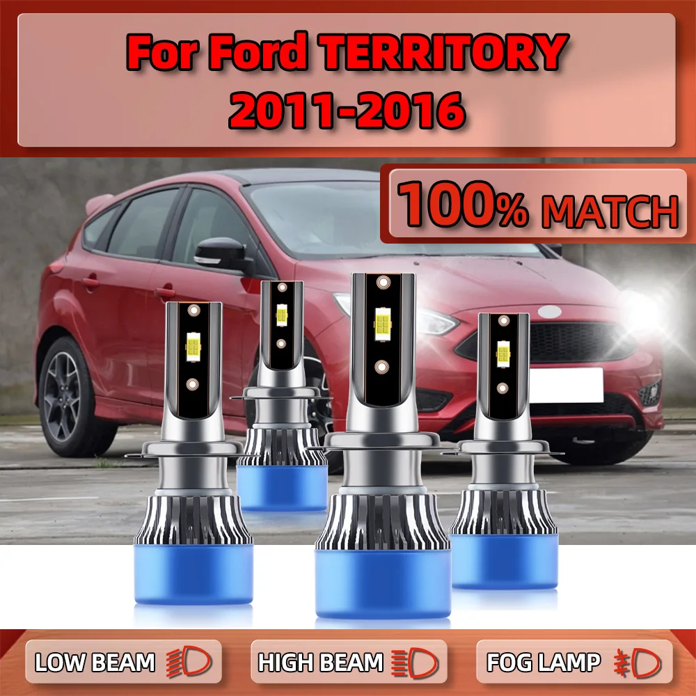 H7 Canbus LED Car Headlight Bulbs 40000LM Turbo Auto Lamps 6000K White For Ford TERRITORY 2011 2012 2013 2014 2015 2016