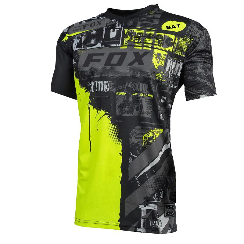 BAT FOX-Mountain Bike Camisetas para Homens, Downhill Jerseys, MTB Jersey, Offroad, DH Motocicleta Jersey, Motocross Sportwear, Vestuário