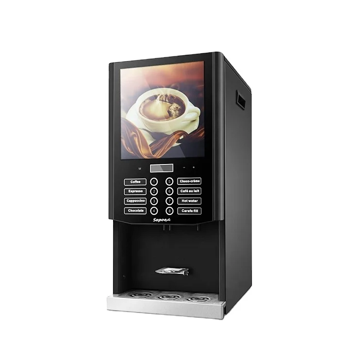2026 New Smart Fully Auto Commercial Coffee Machine Espresso Americano Latte Cappuccino Chocolate Vending Maker for Office Hotel